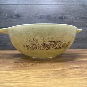 Vintage Pyrex 444 Forest Fancies Mushroom Garden Speckled Almond Cinderella 4Q